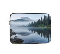 Foggy Lake by Mount Rainier Laptop Bag 10 inch Business Briefcase Gifts for Men Women Water Resistant Laptop Sleeve Carry On Laptop Case Shockproof Protective Computer Bag Notebook Case