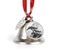 Foggy Mountain Pine Tree Christmas Bell Christmas Tree Decoration Love Bell Personalization Sleigh Bells Ornaments Jingling Bells for Holiday Party Decoration