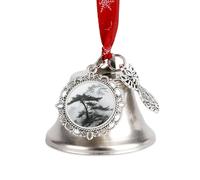 Foggy Mountain Pine Tree Christmas Bell Christmas Tree Decoration Wing Bell Personalization Sleigh Bells Ornaments Jingling Bells for Holiday Party Decoration