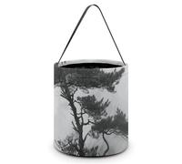Foggy Mountain Pine Tree Halloween Tote Candy Bags Trick Or Treat Candy Bags Reusable Candy Basket With Handles Multipurpose Gifts Bag For Festival Party Gathering