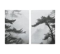 Foggy Mountain Pine Tree Passport Holder, ID Card Protector Case Passport Holder with Slot Passports Travel Wallet Document Cover for Women And Men