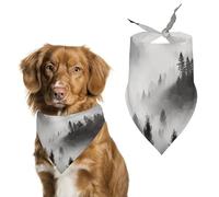 Foggy Mountains Forest Dog Bandanas - Cute Pet Scarf for Dogs Cats Triangle Kerchief Bibs Soft Breathable Pet Bandanas Fashion Accessory for Puppy Small Medium Large Pets