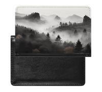Foggy Mountains Forest Passport Holder Cover Wallet Leather Passport Holder Travel Wallets Ultra Slim Passport Wallet Cover Case for Travel Must Haves Accessories Passport Book Holders