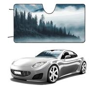 Foggy Mountains Landscape Car Windshield Sun Shade Keep Car Interior Cool 55"x30" Folding Front Window Sun Shade, Heat Shield for SUV, Truck, Blocks UV