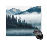 Foggy Mountains Landscape Square Mouse Pad Portable Computer Mousepad with Non-Slip Rubber Base 18 * 22cm Ultra-Thin Gaming Mouse Mat for Computer Laptop Office Desk Accessories