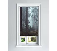 Foggy Woods Design Blackout Roller Blinds Windows Child Safety Cut To Size Fitting Included Forest Design, 90 x 140 cm