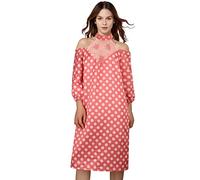 FOGHORN Pretty in Pink Andie Walsh Cosplay Costume 80s Women Girls Andie Movie Prom Dress Satin Polka Dot Dress Outfit for Halloween (S)