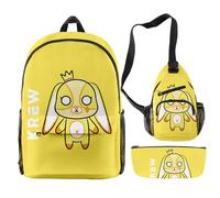 FOGIMEIGB ItsFunneh Krew District Backpack 3 Pieces Sets Fashion Crossbody Bag Casual Pencil Bag (WP11956A09)