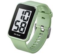 Fogitbok Extra Large Numbers Black Watch for Men, Waterproof Mens Digital Watch Womens Men's Wrist Watches for Elderly Men Women, Light Green