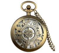 Fogitbok Vintage Pocket Watch with Chain for Men Necklace Watches for Women, Alice Compass, Retro