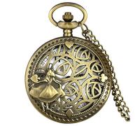 Fogitbok Vintage Quartz Pocket Watches for Men with Chains Pendant Pocket Watch Women’s Necklace Watches Unique Designs with Box, Dancing Girl, Pocket Watch