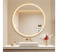 Fogless LED Makeup Mirror 20"-40" Round 3-Color Dimmable Smart Defogging Feature Ideal for Bathroom Decor Vanity & Grooming Essentials