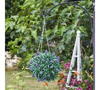 Foglish Artificial Topiary Flower Ball 30cm 12" Weather & UV Resistant Zero Maintenance Lavender