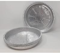 Foglish Home & Garden 20 x 29cm 12" Aluminium Foil Round Pie Flan Quiche Dish Tray Container BBQ 29x29x4cm Airfryer Oven Kitchen Baking