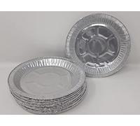 Foglish Home & Garden 25 x Aluminium Foil 6" 17cm Round Pie Flan Tart Plates Trays Tin Kitchen Baking Airfryer BBQ 169x14mm