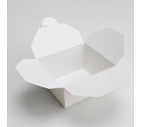 Foglish Home & Garden 26oz White Paper Takeaway Food Boxes, Rectangle Top Closure, Chinese Deli Containers for Salads Noodles BBQ, 730ml Size, 12.7x10.6x6.5cm (25)