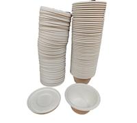 Foglish Home & Garden 2oz Disposable Sauce Pots with Lids, Bagasse Paper Material, Food Container, Eco Friendly, Recyclable (200)