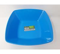 Foglish Home & Garden 4 x Eco Plastic Medium Square Bowls 19cm Pastel Colours Party Picnic Reusable (Blue)