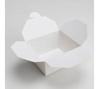 Foglish Home & Garden 46oz White Paper Takeaway Food Boxes, Rectangle Top Closure, Chinese Deli Containers for Salads Noodles BBQ, 1300ml Size, 17x13.7x6.4cm (50)