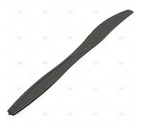 Foglish Home & Garden 50 Pack Black Plastic Knives Reusable Cutlery Party Picnic BBQ Event Heavy Duty