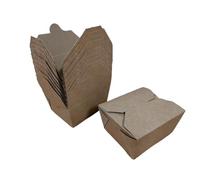 Foglish Home & Garden Kraft Brown Paper Takeaway Food Boxes, Rectangle Top Closure, Chinese Deli Containers for Salads Noodles BBQ, No.1 Size, 12.7x10.8x6.6cm (10)