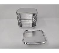 Foglish Home & Garden No.1 Premium Aluminum Foil Containers + Lids, Silver, 131x103x40mm, Reusable Food Storage Boxes for Takeaway and BBQ (100)