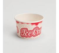 Foglish Home & Garden Paper Ice Cream Container, 3.5oz 100ml Round Dessert Tub, Biodegradable Snack Pot for Take Away (20)