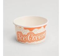 Foglish Home & Garden Paper Ice Cream Container, 5oz 140ml Round Dessert Tub, Biodegradable Snack Pot for Take Away (20)