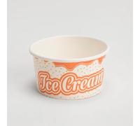 Foglish Home & Garden Paper Ice Cream Container, 5oz 140ml Round Dessert Tub, Biodegradable Snack Pot for Take Away (50)