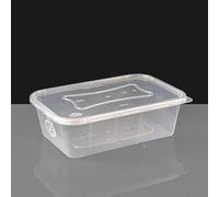 Foglish Home & Garden Plastic Food Containers, 650cc Rectangle with Lids, Microwave and Freezer Safe, Pack of 25