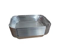 Foglish Home & Garden Rectangle Aluminium Foil Pan Trays Dishes Bake Oven Cook BBQ Airfryer 187x124x40mm (100)