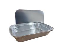 Foglish Home & Garden Rectangle Aluminium Foil Pan Trays Dishes with Lids Bake Oven Cook BBQ Airfryer 187x124x40mm (50)