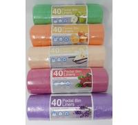 Foglish Home & Garden Scented Pedal Bin Liners, 200 Pack, 15L, Tie Handle, Multiple Fragrances, 455x600mm