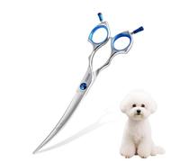 FOGOSP Curved Dog Grooming Scissors 7 in Curve Shears for Pet Dogs Cat Japan 440C 30°Arc Upward & Downward for Trimming Face and Paws(7, Curved)