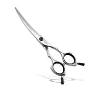 FOGOSP Curved Dog Grooming Scissors at Home 6.5 in Curve Shears for Small Pet Dogs Cat Japan 440C 30°Arc Upward & Downward for Trimming Face and Paws(6.5, Curved)