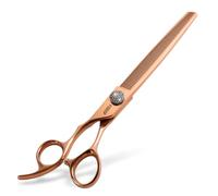 FOGOSP Lefty Thinning Shears for Dogs 66 Teeth 7.5'' Rose Gold Titanium Professional Blending Thinner Scissors for Dog Large Poodle Pet Japan 440C Sharp Left Handed(7.5,Thinner)