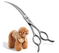 FOGOSP Professional 45°Curved Grooming Scissors for Dogs 6.5 in Big Arc Curved Shears for Professional Groomer Japan 440C High-Carbon Steel Right Hand Matte