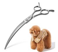 FOGOSP Professional 45°Curved Grooming Scissors for Dogs 7.5 in Big Arc Curved Shears for Professional Groomer Japan 440C High-Carbon Steel Right Hand Matte