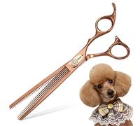 FOGOSP Thinning Shears for Dogs Grooming 7'' Professional Double Sided Dog Thinning Scissors 48 Teeth Blender Shears 25% Thinning Rate Japan 440C(Bronze)