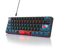 Fogruaden 60% Mechanical Gaming Keyboard, 61 Keys, Rainbow Backlit, Compact 60 Percent Wired Keyboard for Win/Mac PC Gamer, Easy to Carry on Trip (61Hun-RedSwitch-Monster-B)