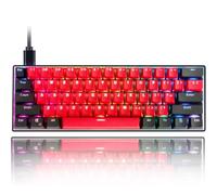 Fogruaden 60% Mechanical Gaming Keyboard, 61 Keys, RGB Backlit, Compact 60 Percent Wired Keyboard for Win/Mac PC Gamer, Easy to Carry on Trip (GK61-MILAN-Red)