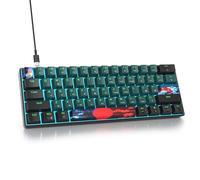 Fogruaden 60% Mechanical Gaming Keyboard, 61 Keys, Single Backlit, Compact 60 Percent Wired Keyboard for Win/Mac PC Gamer, Easy to Carry on Trip (61Dan-RedSwitch-Sound)