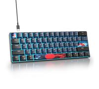 Fogruaden 60% Mechanical Gaming Keyboard, 61 Keys, Single Backlit, Compact 60 Percent Wired Keyboard for Win/Mac PC Gamer, Easy to Carry on Trip (61Dan-RedSwitch-Samurai)