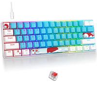 Fogruaden 60 Percent Keyboard Mechanical, Gaming Keyboard 60 Percent, RGB Backlit, Mini Wired 60% Keyboard with Red Switch for Win/Mac PC Laptop (Blue, Red Switch)