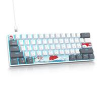 Fogruaden 60% Percent Mechanical Keyboard RGB Gaming Keyboard 60 Percent, Ultra-Compact 61Keys Mini Wired Keyboard with Red Switch for Win/Mac PC Gamer(WhiteGrey, Red Switch)