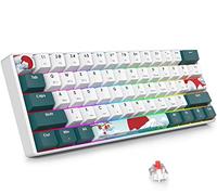 Fogruaden 60% Wireless Mechanical Keyboard, Hot Swappable USB-C Wired/Bluetooth Keyboard with RGB Backlit for Win/Mac, 61 Keys NKRO Gaming Keyboards, Double Shot PBT Keycaps(Red Switch, Forest)
