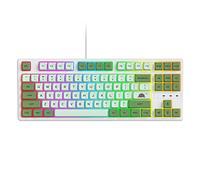 Fogruaden 75% Mechanical Keyboard with Red Switch, RGB Backlit Gaming Keyboard, 87 Keys Compact TKL Wired Keyboard for Win/Mac Laptop PC Gamer - Matcha