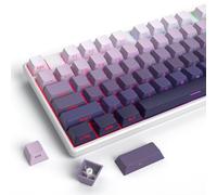 Fogruaden PBT Keycaps, Side Print Gradient Purple, DoubleShot Shine Through, Cherry Profile, 133 Keys, Minimalist Style for Cherry Gateron MX Switches Mechanical Keyboard