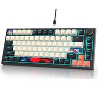 Fogruaden Wired 75 Percent Gaming Keyboard, RGB Backlit 75% Percent Mechanical Keyboard, Gasket Mount TKL Mechanical Keyboard, Hot Swappable Red Switch, NKRO Compact Gaming Keyboard with Volume Knob
