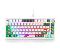 Fogruaden Wired 75% Percent Hot Swappable Mechanical Keyboard, Red Switch, TKL Mechanical Keyboard, Gasket Mount, RGB Backlit Compact Gaming Keyboard with Volume Knob(Forest)